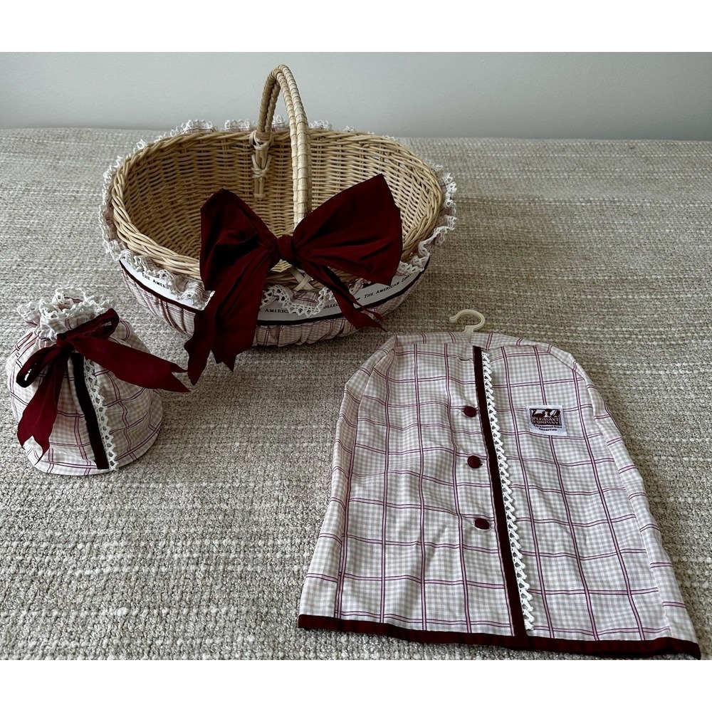 Doll Travel Set American Girl Pleasant Company Vintage Basket Complete Garment